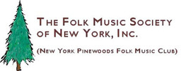 logo for the folk music society of new york, inc (new york pinewoods folk music club)